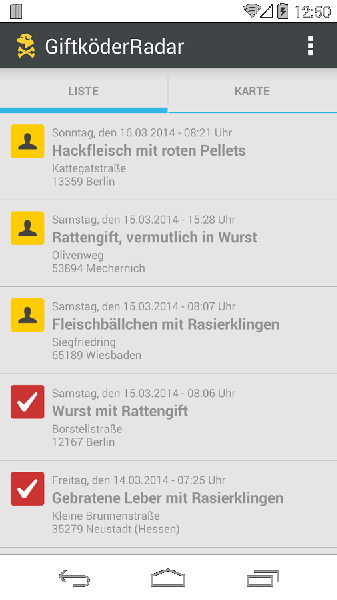 Giftköder-Radar